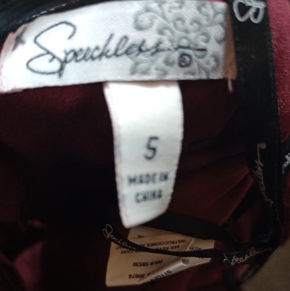 Speechless Strapless Formal, Sparkles, Short burgundy Corset LaceUp Back, Lace,5 - Picture 3 of 12